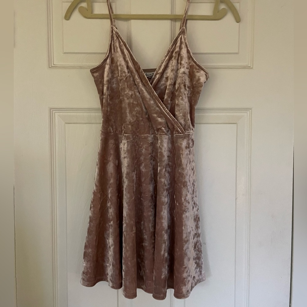 Pink Crushed Velvet Dress